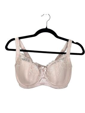 Charade by Change Denmark pastel pink embroidered lace up underwire bra 32 H